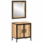 vidaXL Ensemble de meubles salle de bain 2 Pièces fer et bois de manguier
