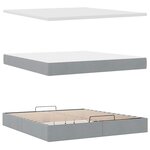 VidaXL Cadre de lit ottoman et matelas gris clair 180x200 cm tissu