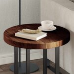 vidaXL Plateau de table Marron foncé Ø 50 x 4 cm Bois de chêne massif