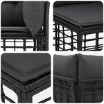 vidaXL Ensemble de canapés d'extérieur Noir Polyester