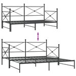 vidaXL Lit de jour avec gigogne sans matelas noir 107x203 cm acier