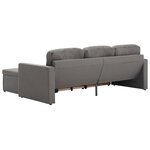 vidaXL Canapé-lit modulaire 3 places Taupe Tissu