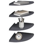 vidaXL Étagère Flottante d'Angle 4 pc Anthracite 30 x 30 x 2 cm