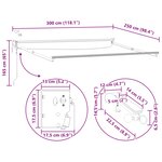 vidaXL Auvent rétractable électrique Rouge bordeaux 3 x 2 5 m