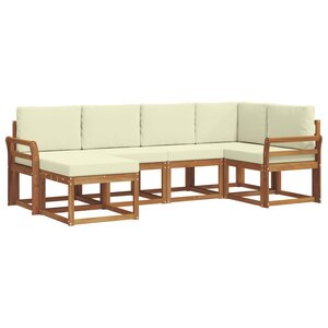vidaXL Ensemble de canapés d'extérieur 6 pc Naturel et Crème