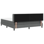 vidaXL Lit ressort avec matelas  gris foncé  180 x 200 cm  tissu