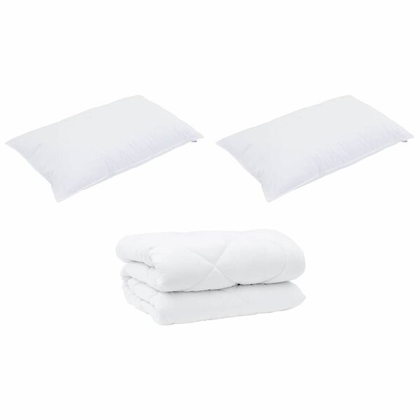 vidaXL Duvet d'hiver avec oreiller 3 Pièces Blanc 240 x 260 cm Microfibre