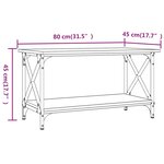 vidaXL Table basse Chêne sonoma 80x45x45 cm Bois d'ingénierie et fer