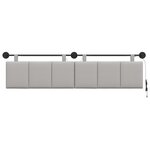 vidaXL Tête de lit suspendue Avec lumière LED Gris nuage Tissu