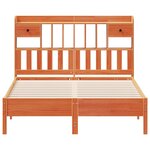 vidaXL Lit bibliothèque sans matelas cire marron 135x190 cm pin massif
