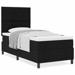 vidaXL Lit à ressorts avec matelas Noir 90 x 200 cm tissu