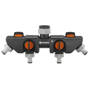Gardena distributeur d'eau à quatre canaux noir et orange 8194-20
