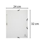 Chemise 3 rabats à élastiques carte lustrée 400g/m2 - A4 - Blanc EXACOMPTA