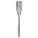 vidaXL Piquets au sol 2 Pièces Argenté 7x7x56 cm Acier galvanisé