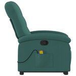 vidaXL Fauteuil inclinable de massage Vert foncé Tissu