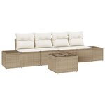 vidaXL Ensemble de canapé de jardin avec coussin 5 Pièces Beige et crème