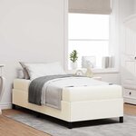 vidaXL Cadre de lit Crème 90 x 200 cm Tissu en velours côtelé