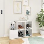 vidaXL Armoire à chaussures d’entrée blanc brillant bois ingénierie
