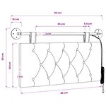 vidaXL Tête de lit suspendue Bordeaux Velours