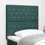 vidaXL Tête de lit en velours vert foncé avec boutons en cristal  90 cm