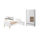 KIDDY Armoire + Lit simple + Chevet + Bureau