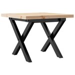 vidaXL Table basse cadre en X 40x40x35 5cm bois de pin massif et acier