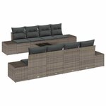 vidaXL Ensemble de canapé de jardin 7 Pièces Gris 55 x 55 x 37 cm
