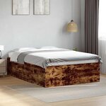 vidaXL Cadre de lit sans matelas chêne fumé 120x200 cm