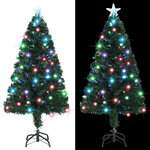 vidaXL Arbre de Noël pré-éclairé avec support 120 cm fibre optique