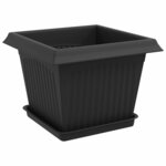 vidaXL Pots de plantes 6 Pièces Noir 23 x 23 x 17 5 cm Plastique