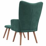 vidaXL Chaise de relaxation avec repose-pied Vert foncé Velours