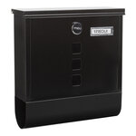 Boîte aux Lettres en Acier avec Porte-journaux  Chance E7004  Noir