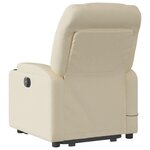 vidaXL Fauteuil inclinable de massage électrique Crème Tissu
