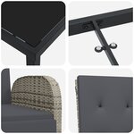 vidaXL Ensemble de salle à manger de jardin 7 pièces avec coussins Gris Poly Rattan