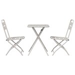 vidaXL Ensemble de Bistro Pliable 3 Pièces Beige en Acier