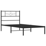 vidaXL Cadre de lit métal sans matelas avec tête de lit noir 80x200 cm