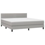 vidaXL Sommier à lattes de lit avec matelas Gris clair 160x200cm Tissu
