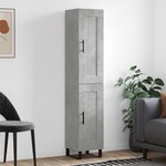 vidaXL Buffet haut Gris béton 34 5x34x180 cm Bois d'ingénierie