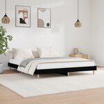 vidaXL Cadre de lit sans matelas noir 180x200 cm bois d'ingénierie
