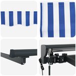 vidaXL Auvent rétractable électrique Bleu  Blanc  Anthracite 3 5 x 2 m