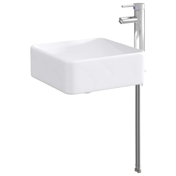 vidaXL Lavabo de salle de bains Chrome 36 5 x 36 5 x 13 cm métal