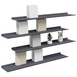 vidaXL Étagère flottante 4 Pièces Anthracite 100 x 18 x 2 5 cm Acier