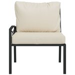 vidaXL Chaises de jardin et coussins sable lot de 2 62x75x79 cm acier