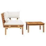vidaXL Ensemble de banc de jardin en bois massif Teck