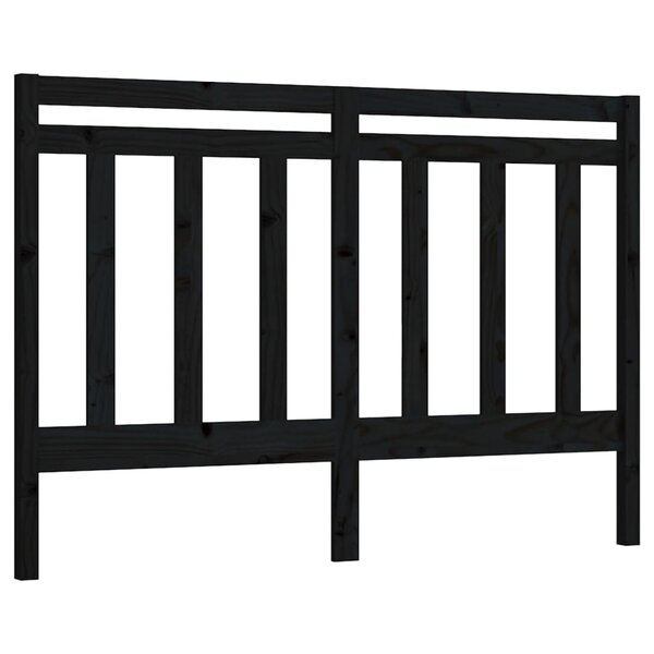vidaXL Tête de lit Noir 146x4x100 cm Bois massif de pin