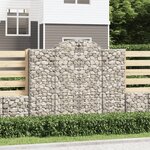 vidaXL Paniers à gabions arqués 2 Pièces 200x30x160/180 cm Fer galvanisé