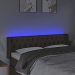 vidaXL Tête de lit à LED Taupe 163x16x78/88 cm Tissu