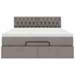 vidaXL Lit ottoman avec matelas et LED taupe 140x190 cm tissu