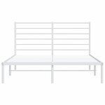 vidaXL Cadre de lit métal sans matelas et tête de lit blanc 135x190 cm