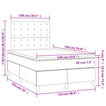 vidaXL Sommier à lattes de lit et matelas gris clair 120x190 cm tissu